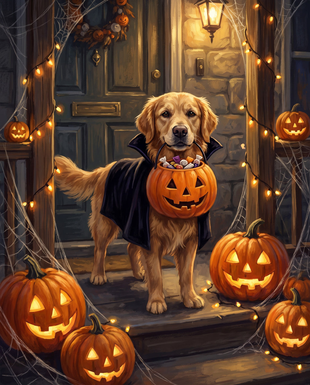 Trick or Treat pet portrait sample