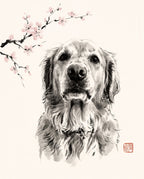 Japanese Ink pet portrait sample