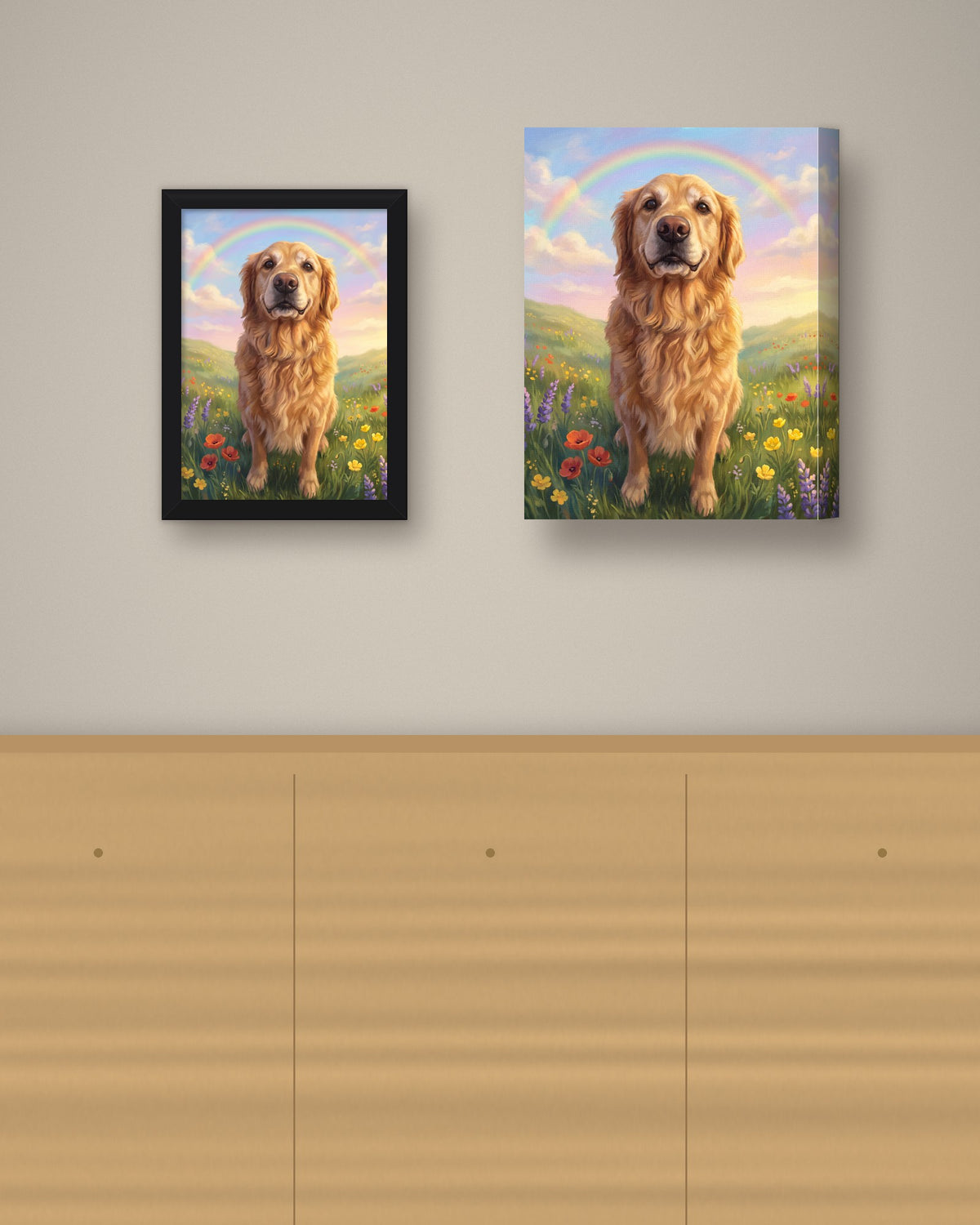 Format example: Example of a framed portrait on a wall