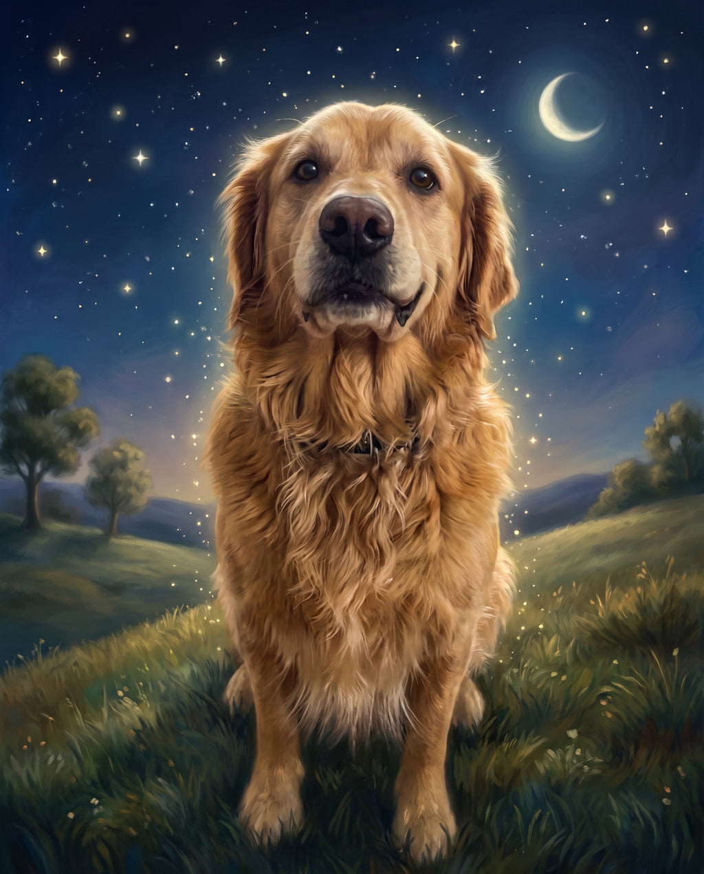 Starry Night pet portrait sample