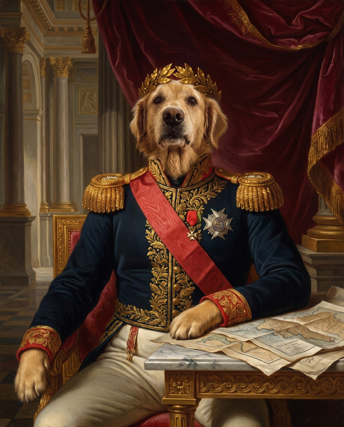 The Emperor pet portrait sample