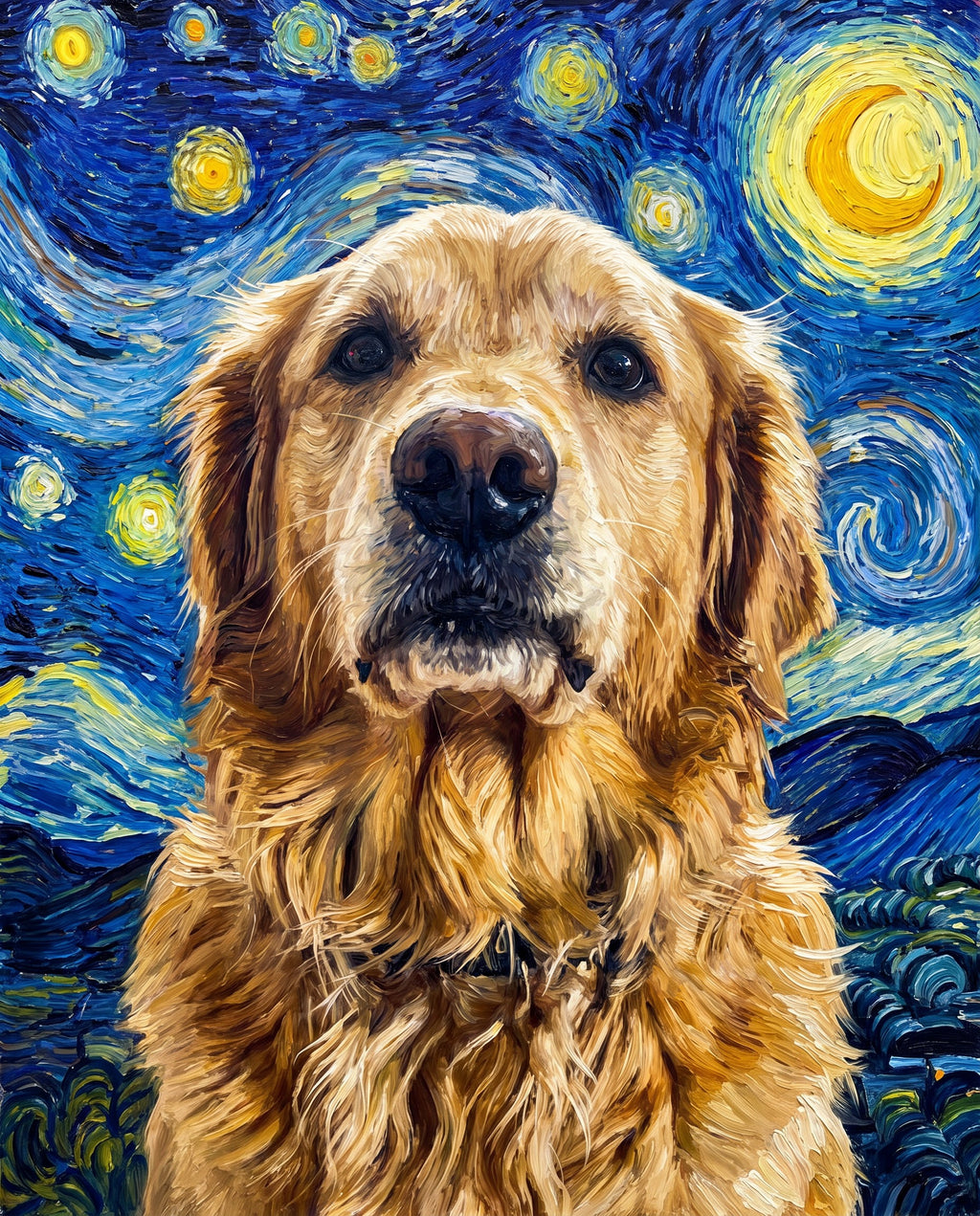 Van Gogh Swirls pet portrait sample