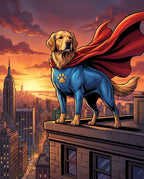 Superhero pet portrait sample