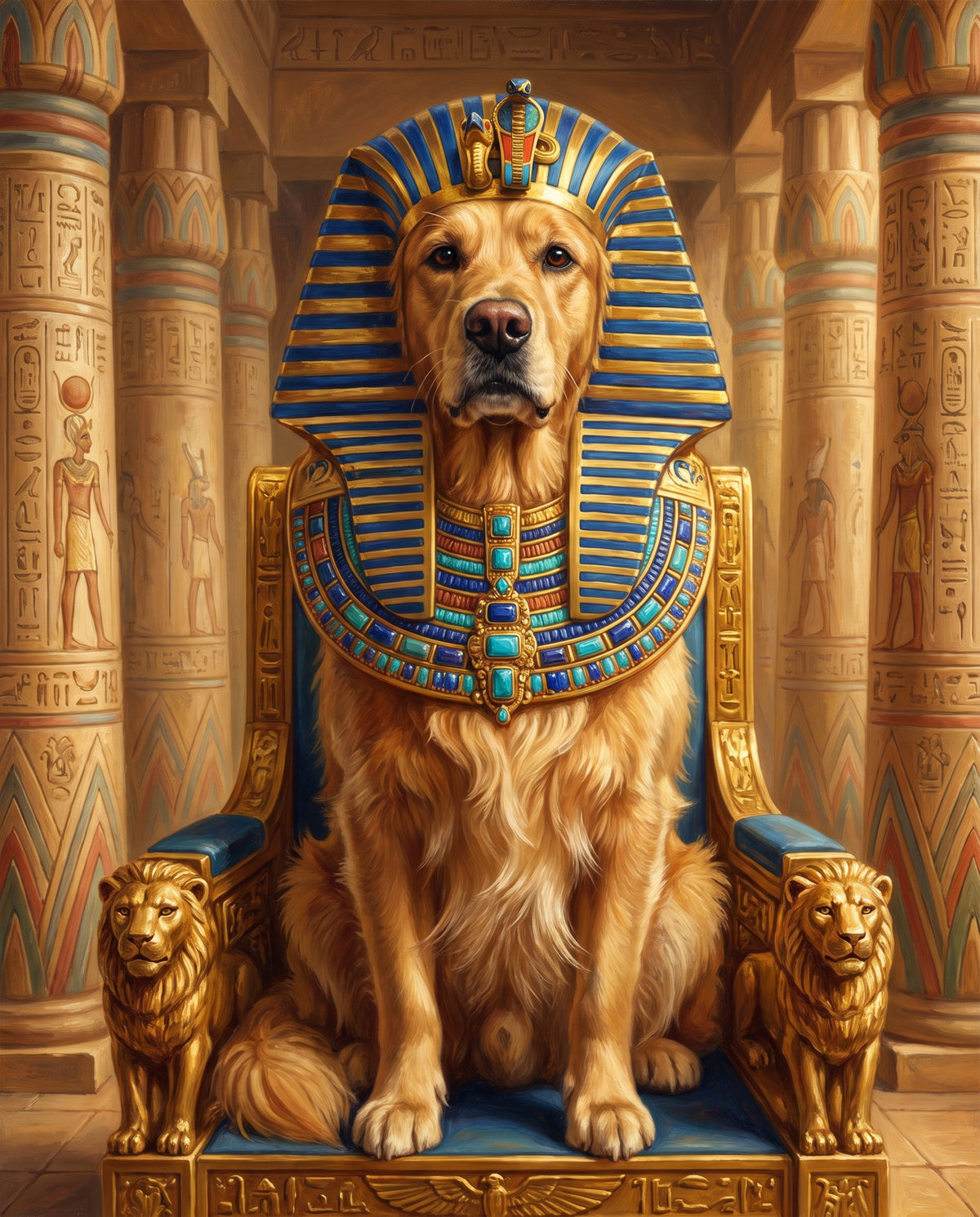 The Pharaoh pet portrait sample