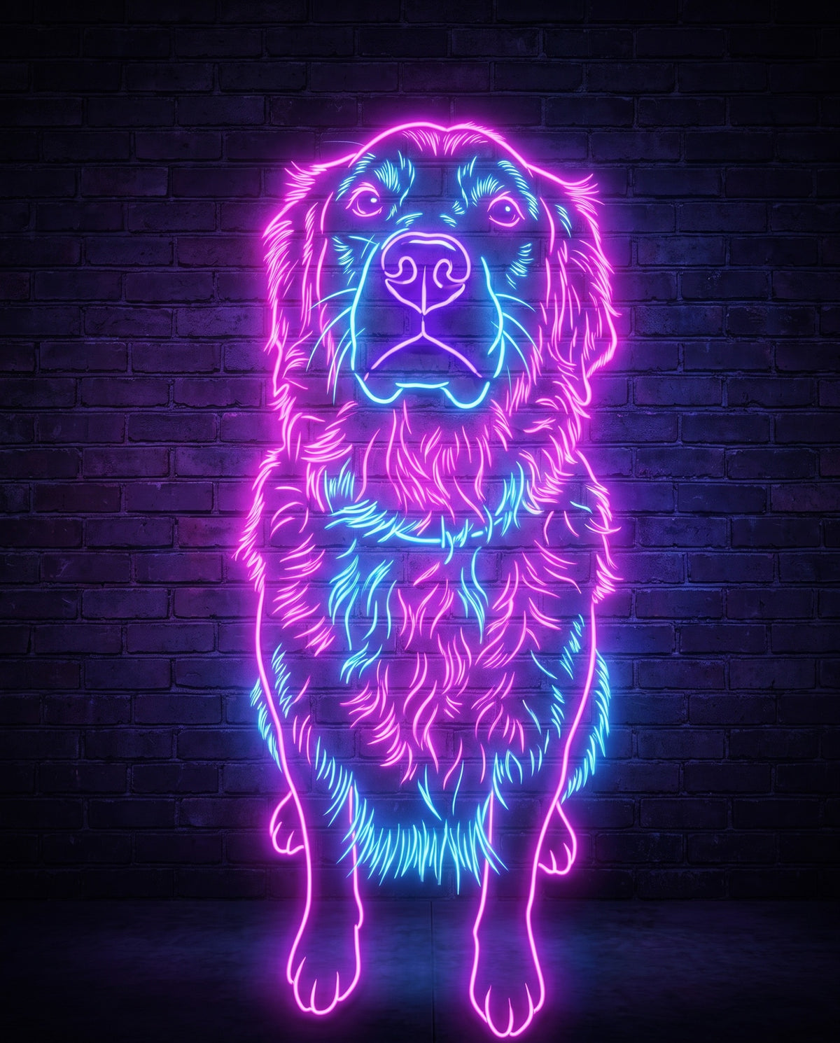 Neon Glow pet portrait sample