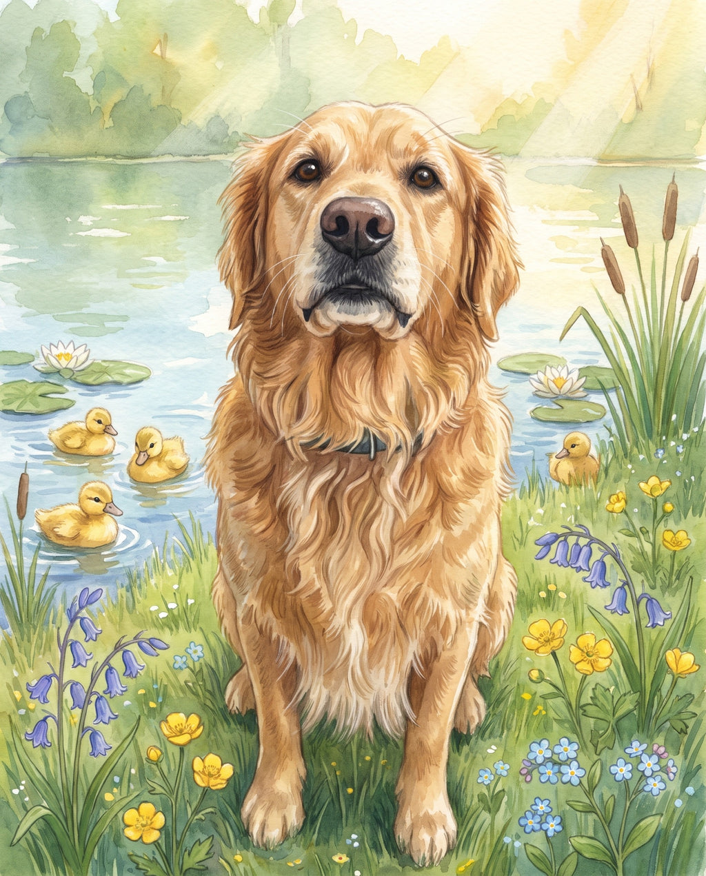 Duckling Pond pet portrait sample