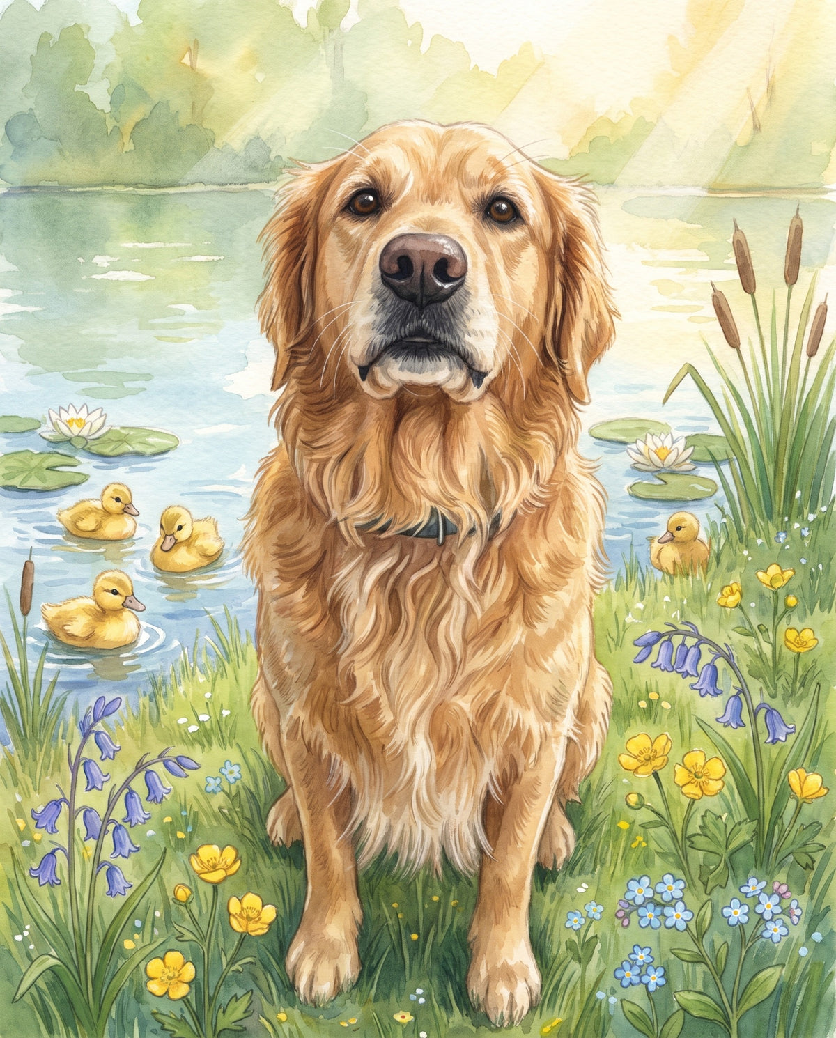 Duckling Pond pet portrait sample
