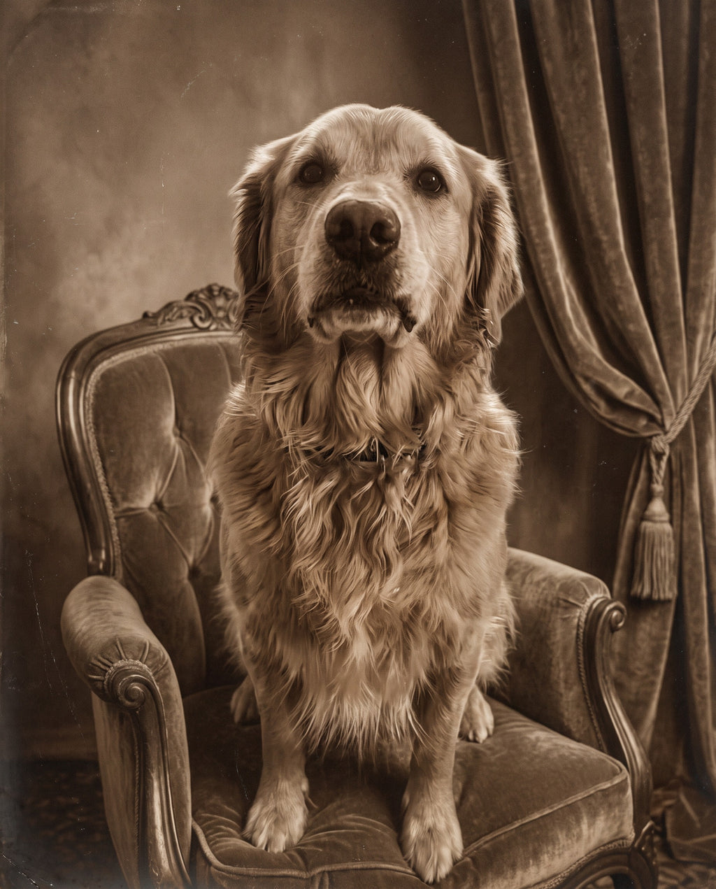 Vintage Sepia pet portrait sample