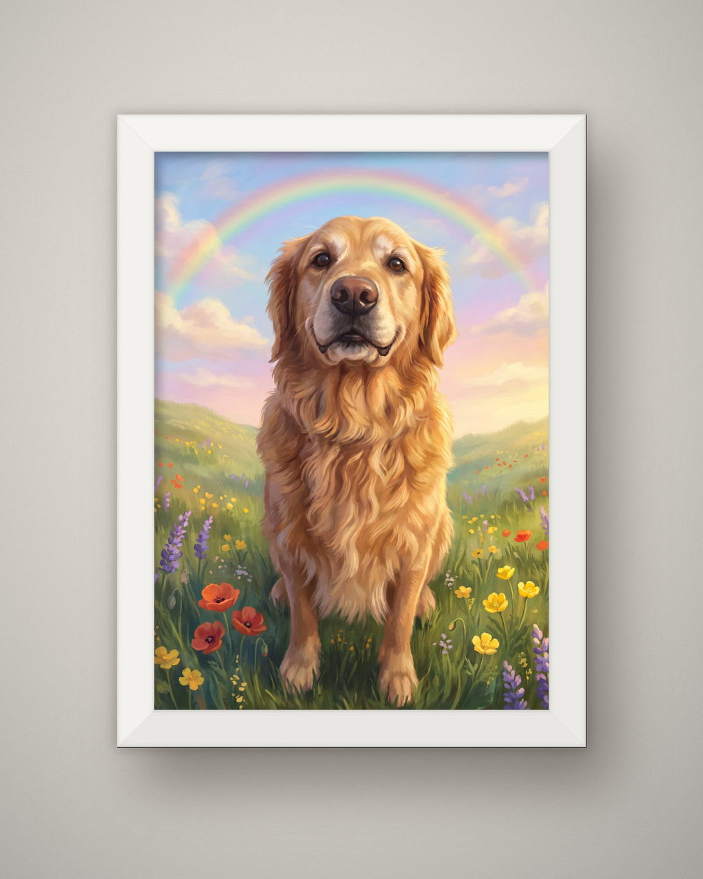 Format example: A4 framed in white, full A4 portrait, no mount