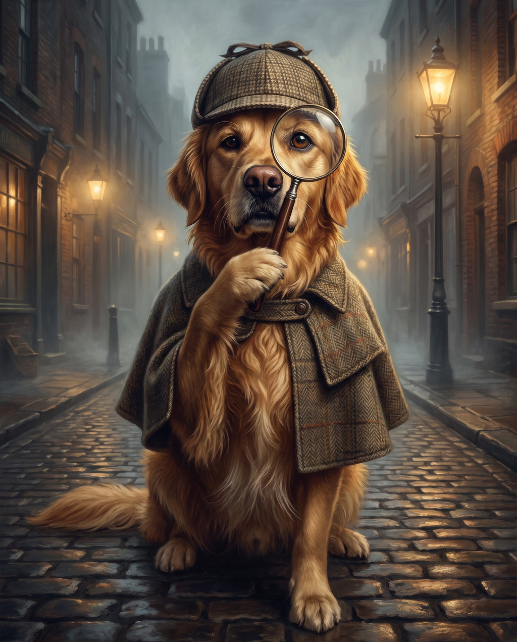 Detective pet portrait sample