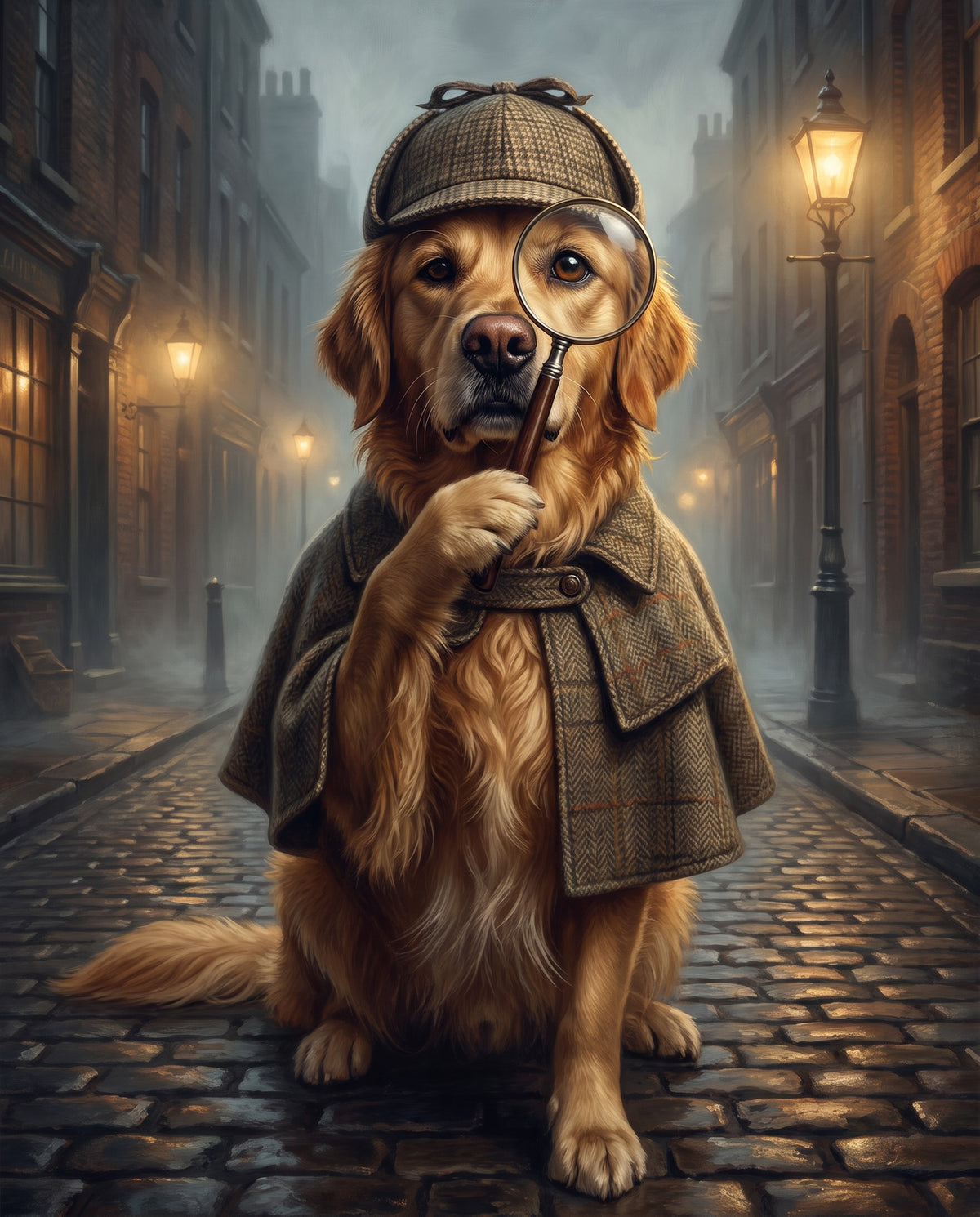 Detective pet portrait sample