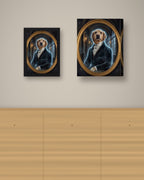 Format example: Example of a framed portrait on a wall