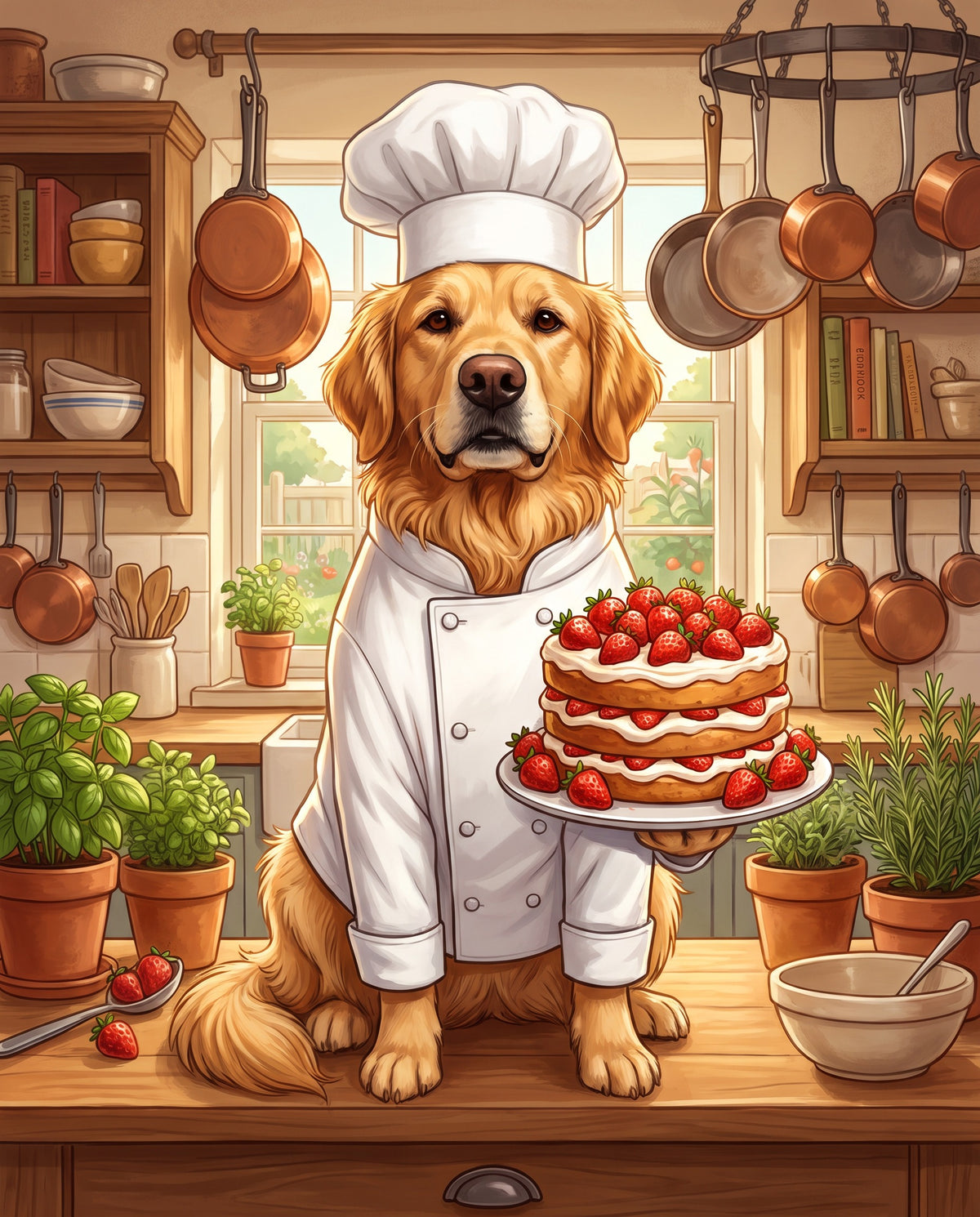 Chef pet portrait sample