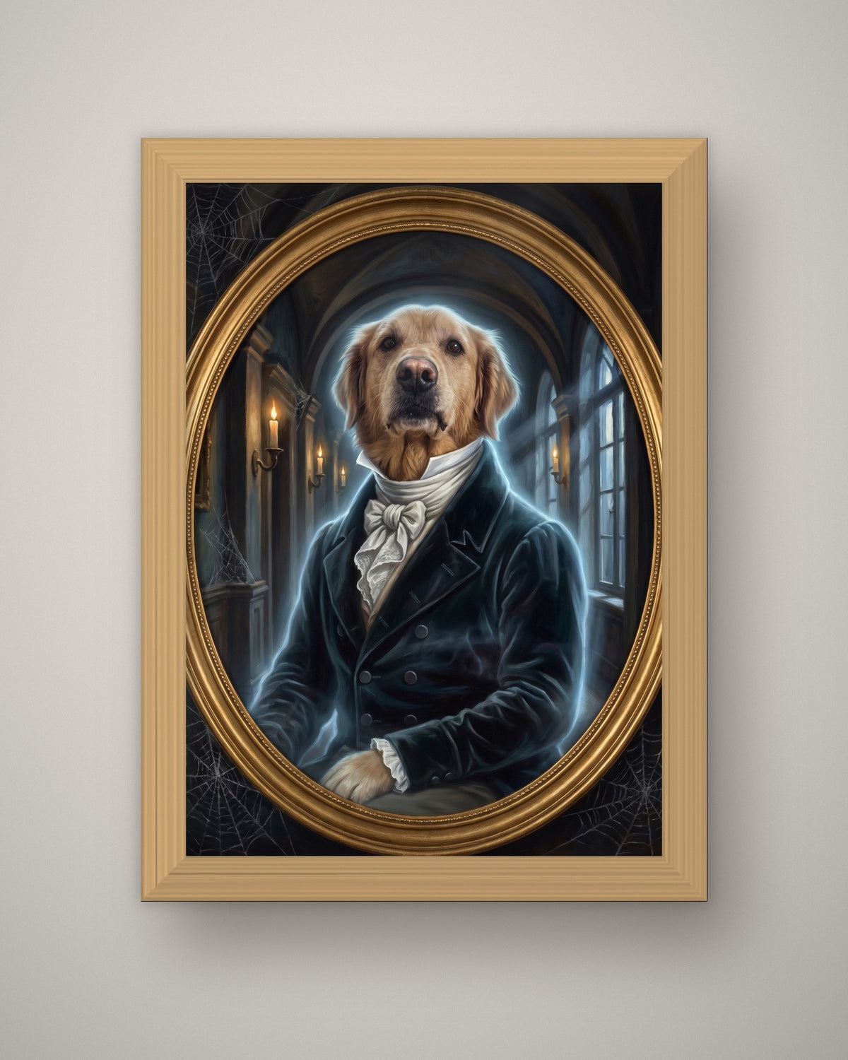 Format example: A4 framed in oak-effect, full A4 portrait, no mount