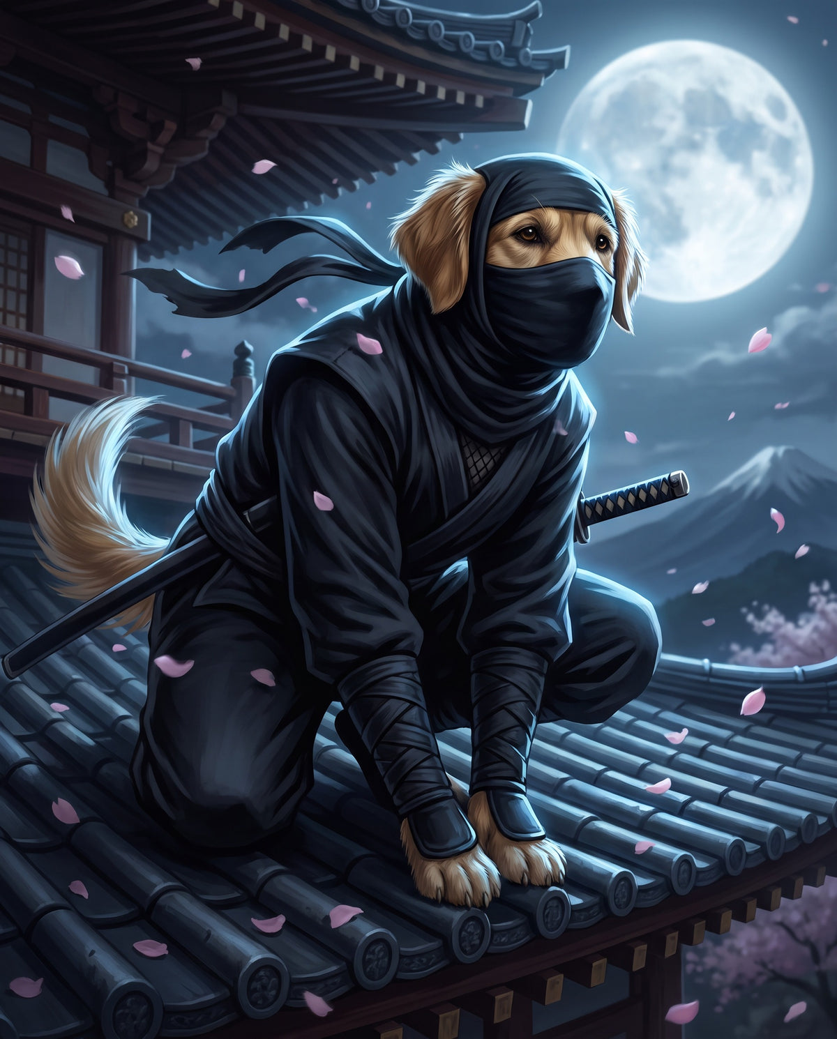 Ninja pet portrait sample