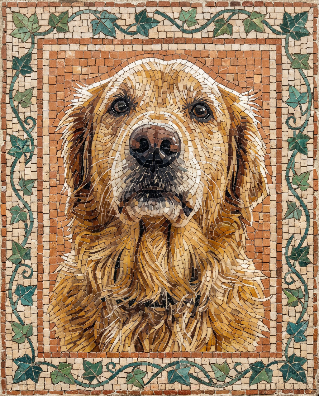 Mosaic pet portrait sample