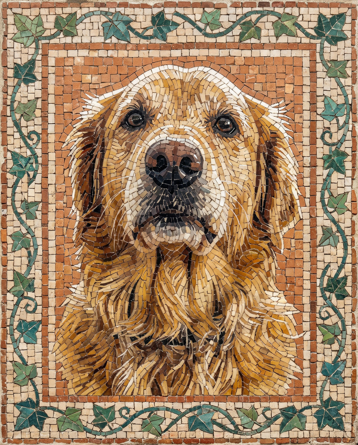 Mosaic pet portrait sample