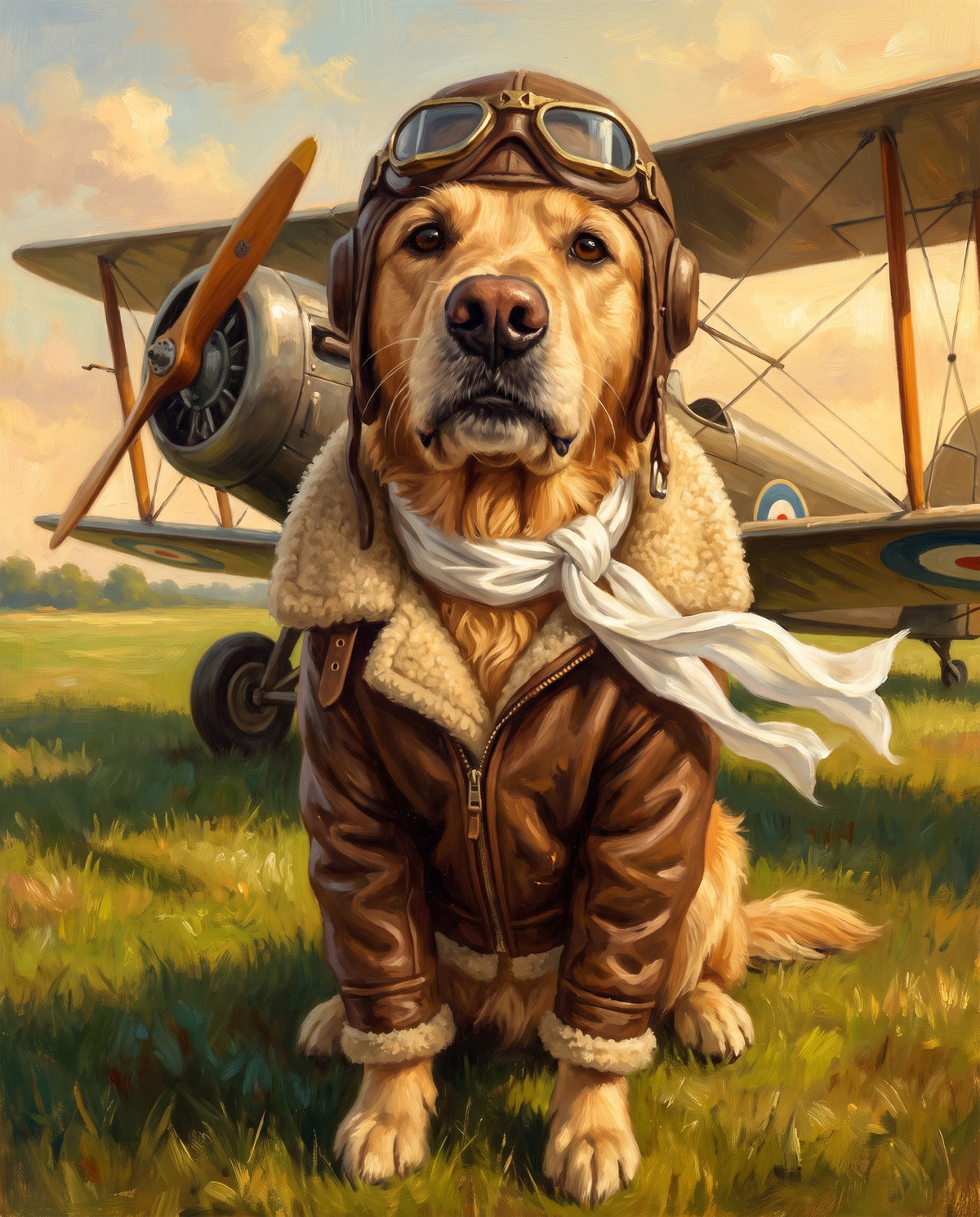 Aviator pet portrait sample