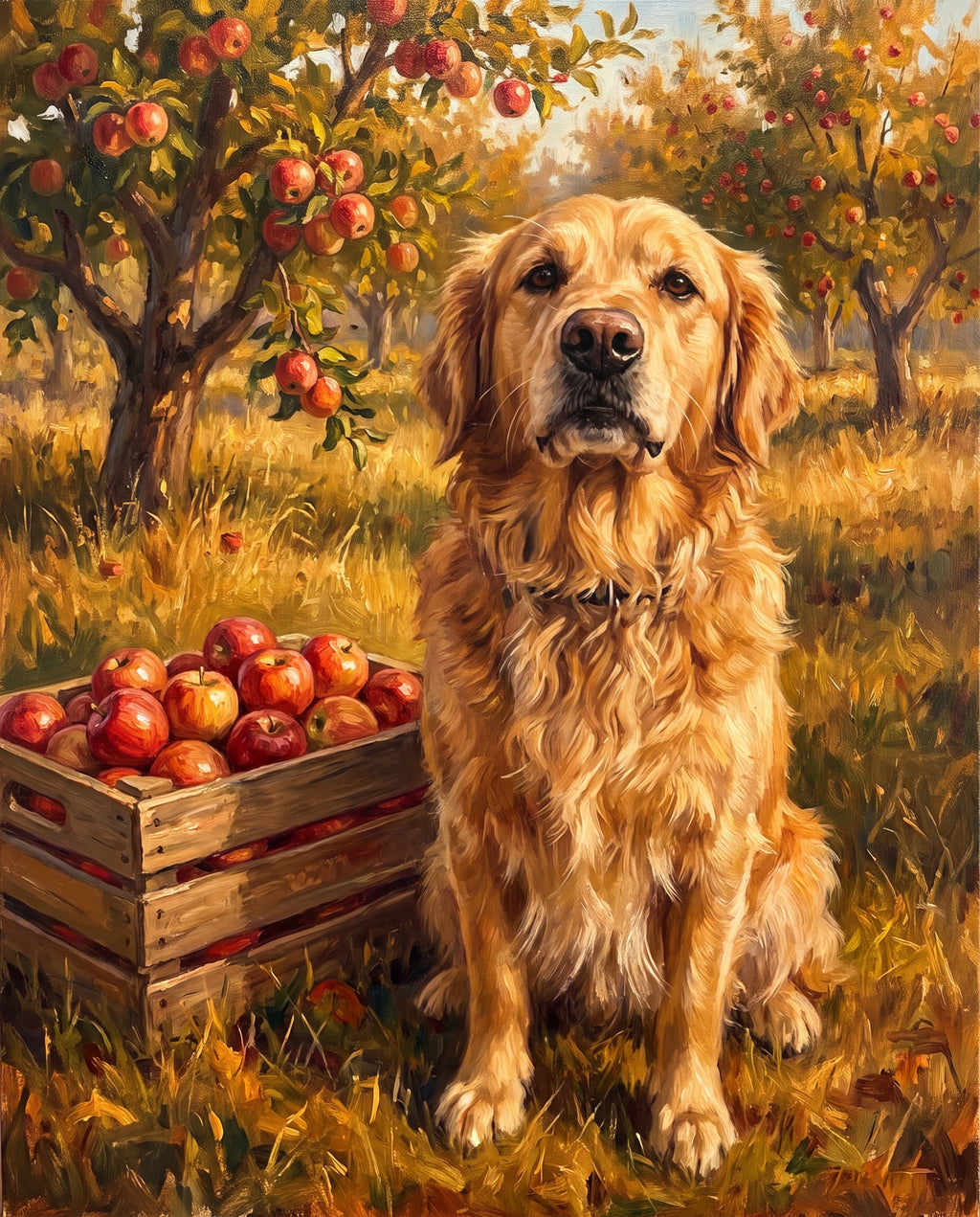 Apple Orchard pet portrait sample