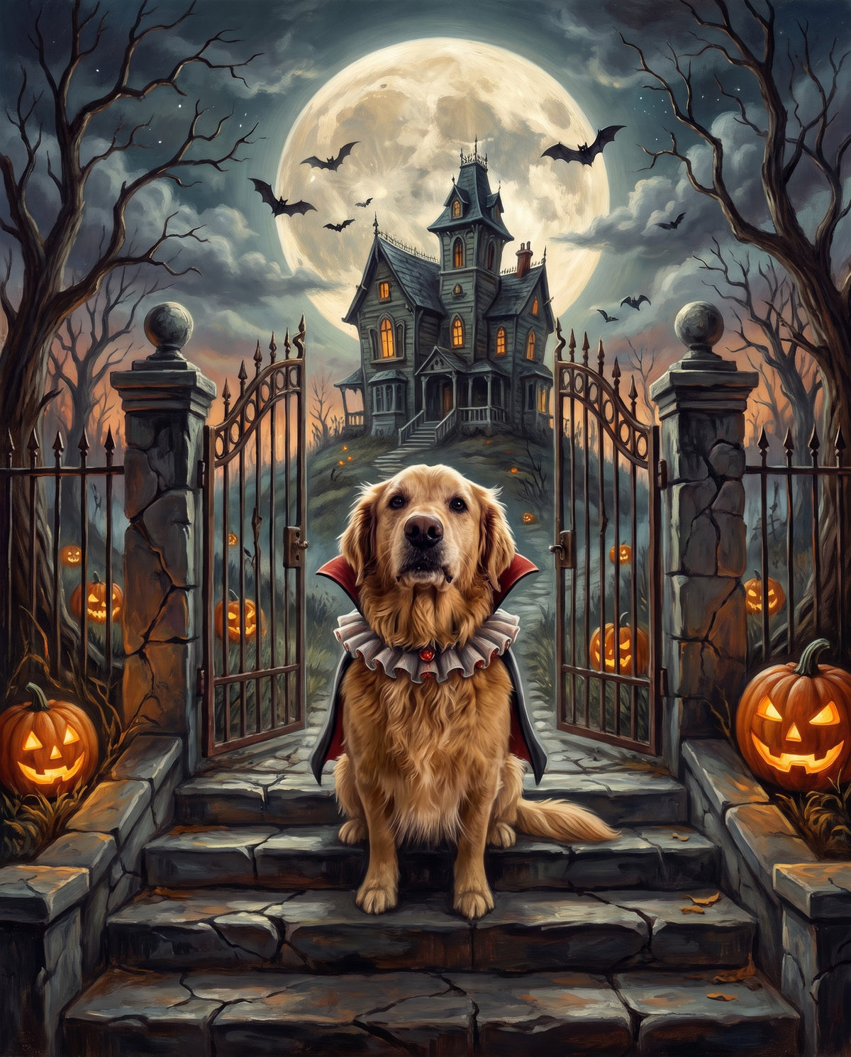Haunted Mansion pet portrait sample
