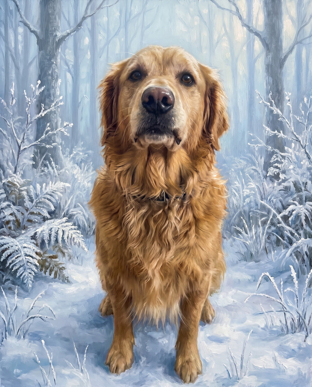 Frosty Forest pet portrait sample