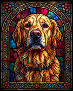 Stained Glass pet portrait sample
