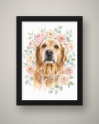 Format example: A4 framed in black, full A4 portrait, no mount