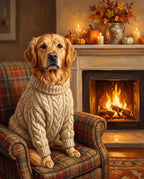 Autumn Fireside pet portrait sample