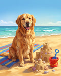 Beach Day pet portrait sample