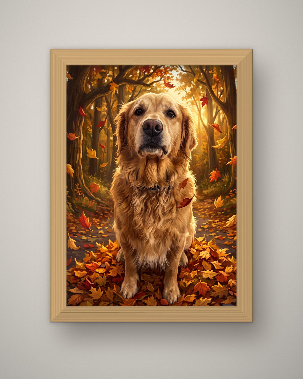Format example: A4 framed in oak-effect, full A4 portrait, no mount
