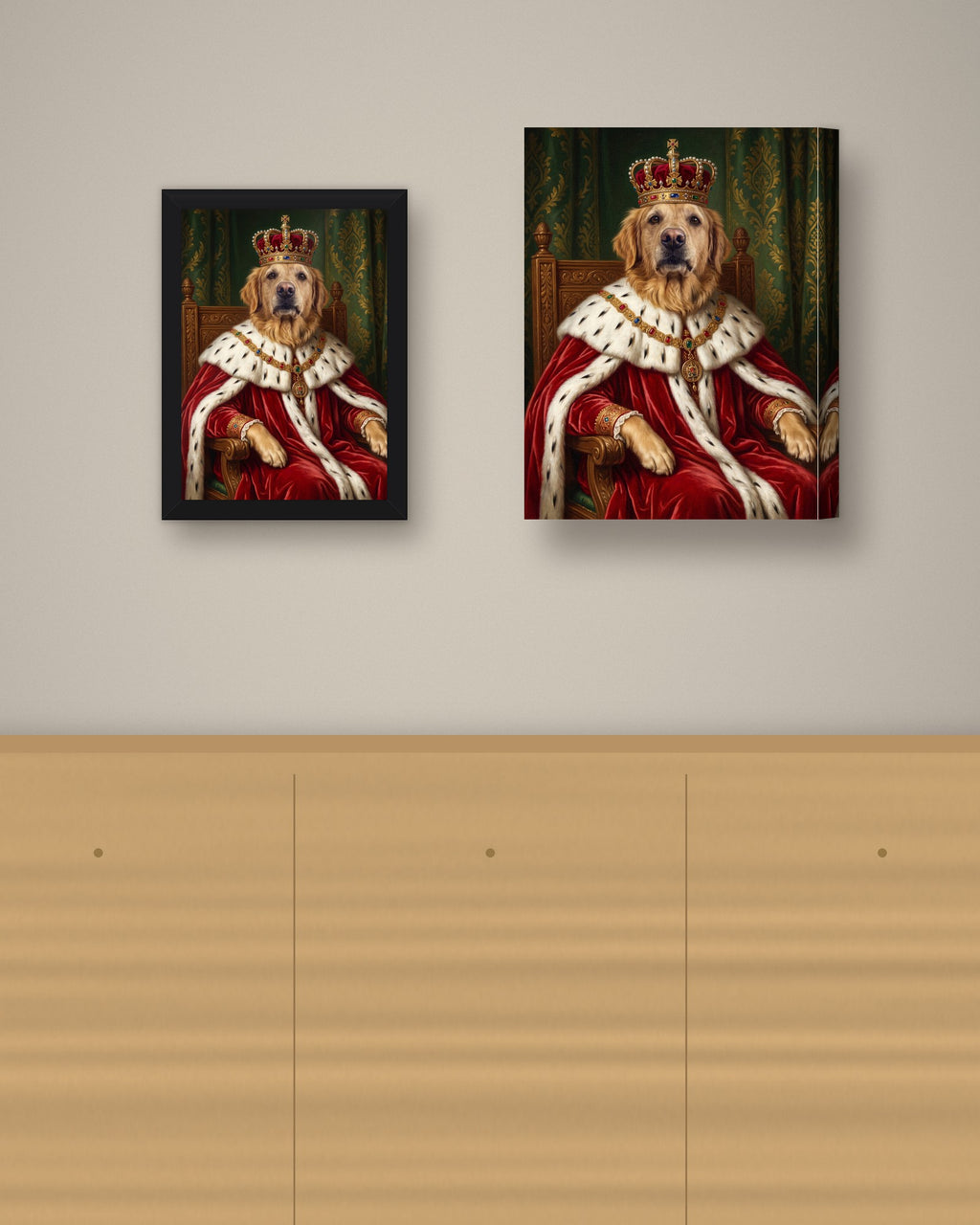Format example: Example of a framed portrait on a wall