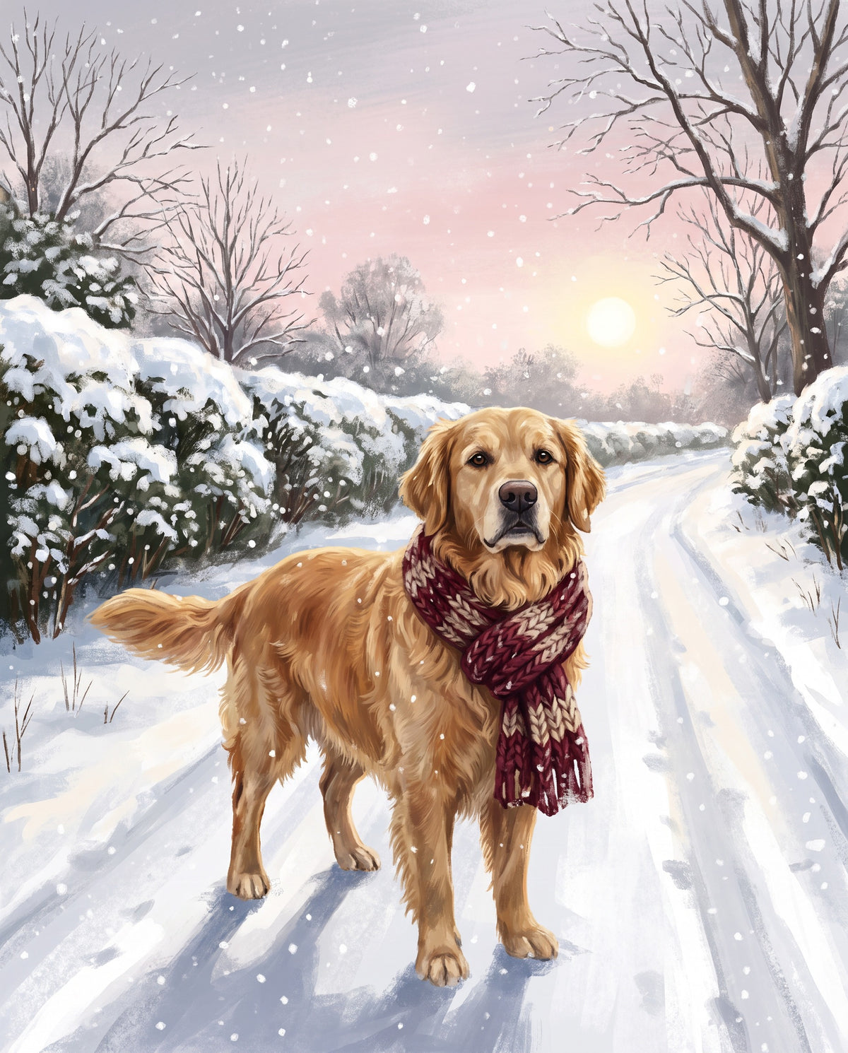 Winter Walk pet portrait sample