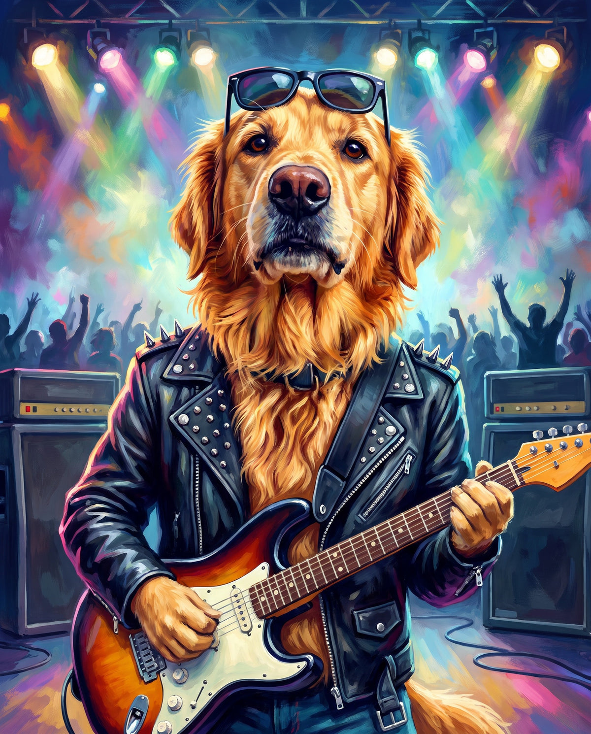 Rock Star pet portrait sample