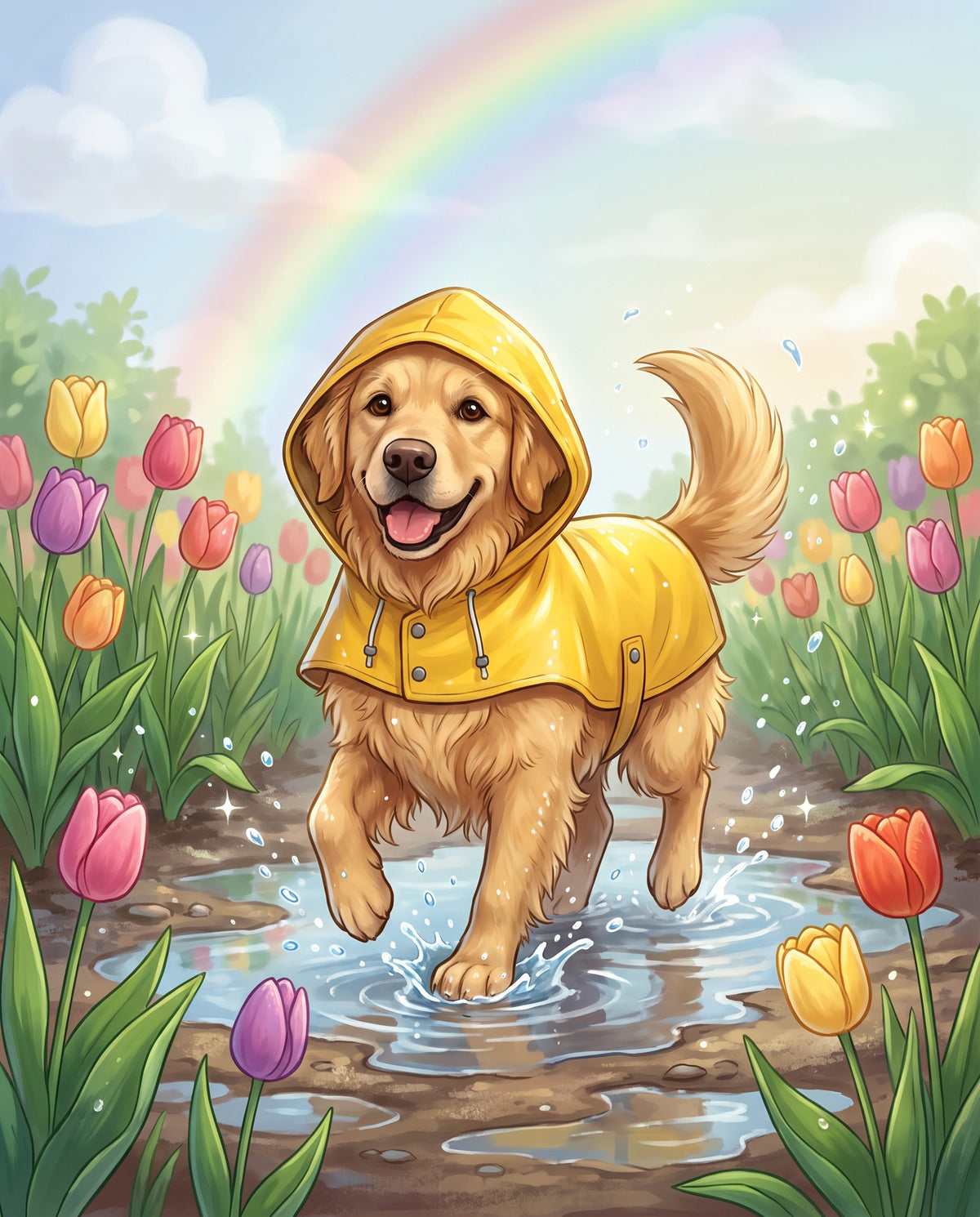 Spring Showers pet portrait sample