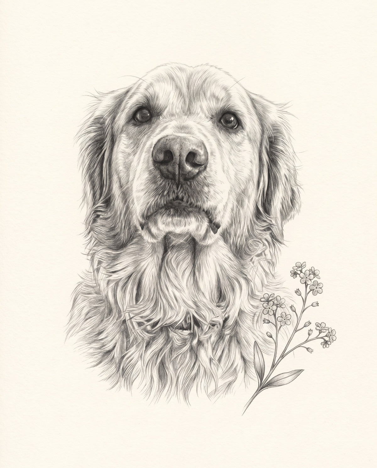 Pencil Tribute pet portrait sample