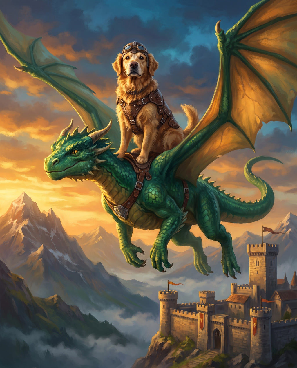 Dragon Rider pet portrait sample