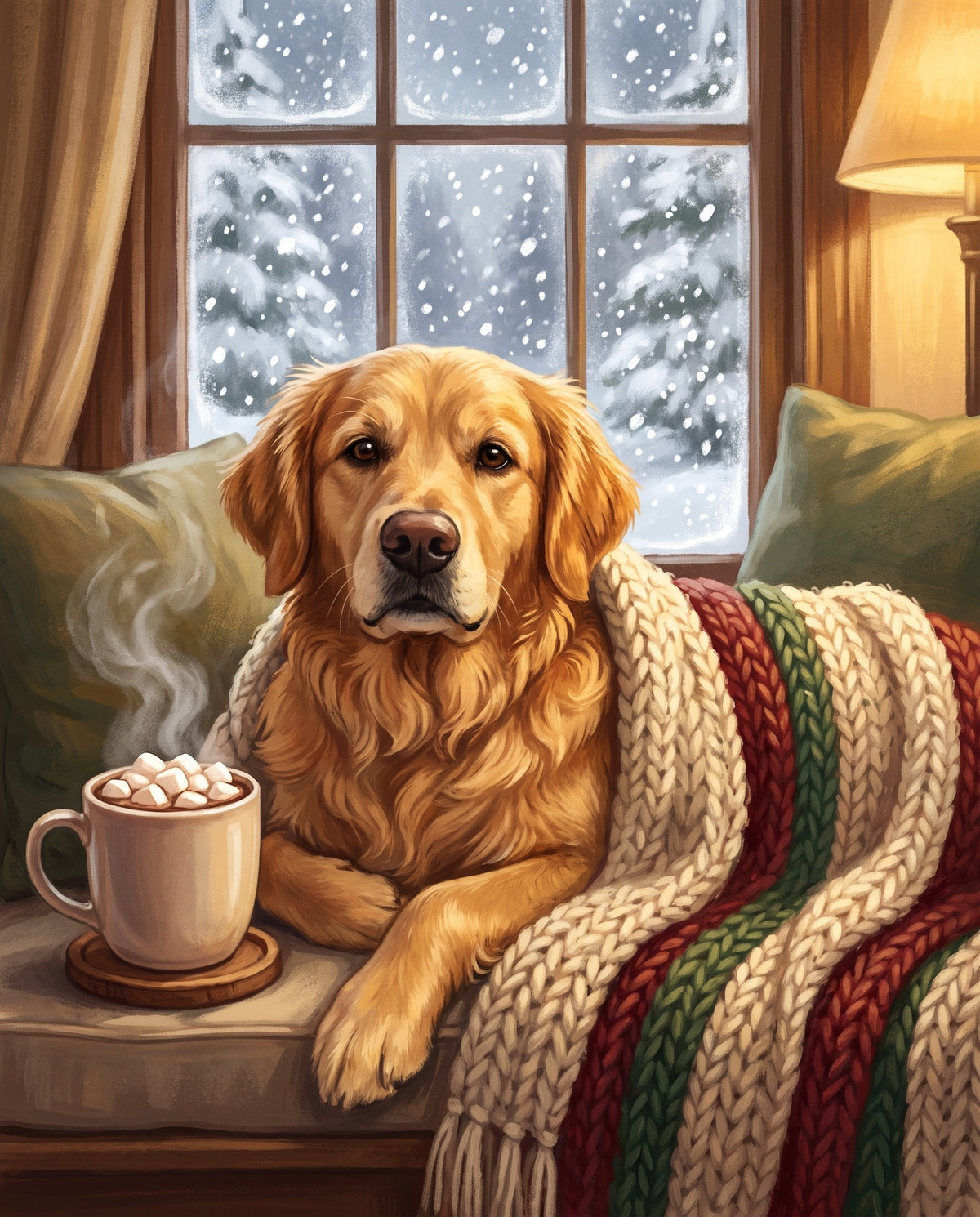 Winter Cocoa pet portrait sample