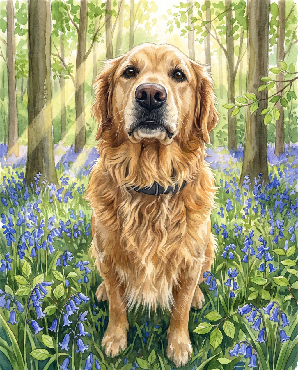 Bluebell Wood pet portrait sample