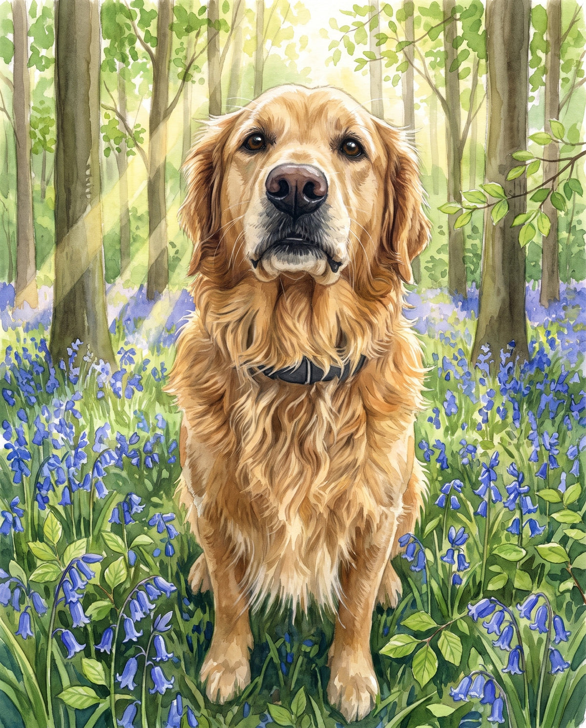 Bluebell Wood pet portrait sample