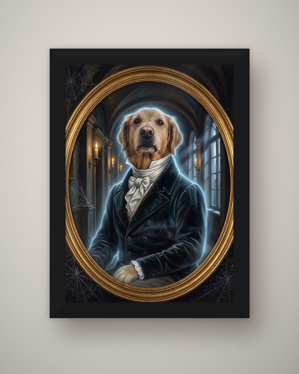 Format example: A4 framed in black, full A4 portrait, no mount